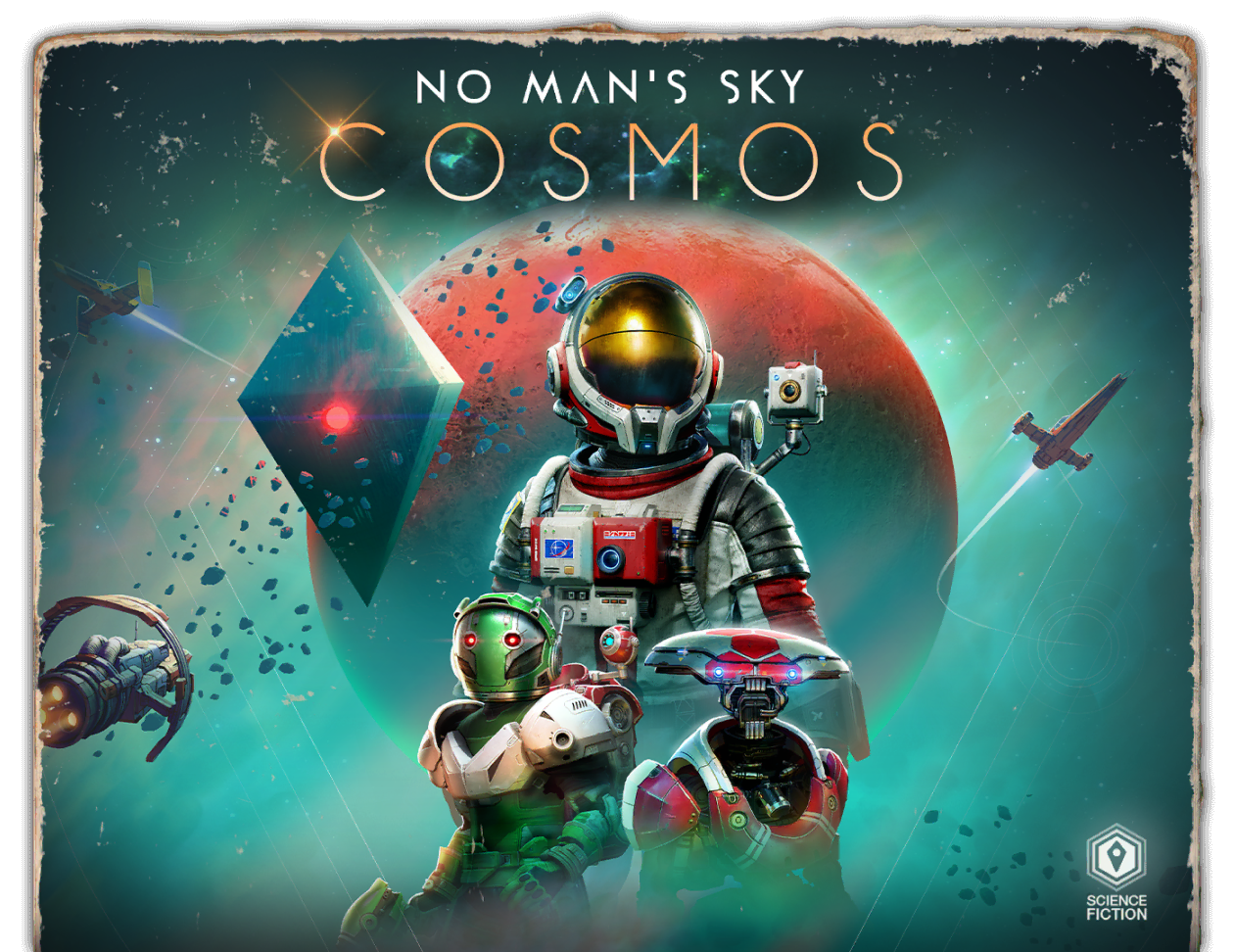 Book cover styled art showcasing No Man's Sky artwork