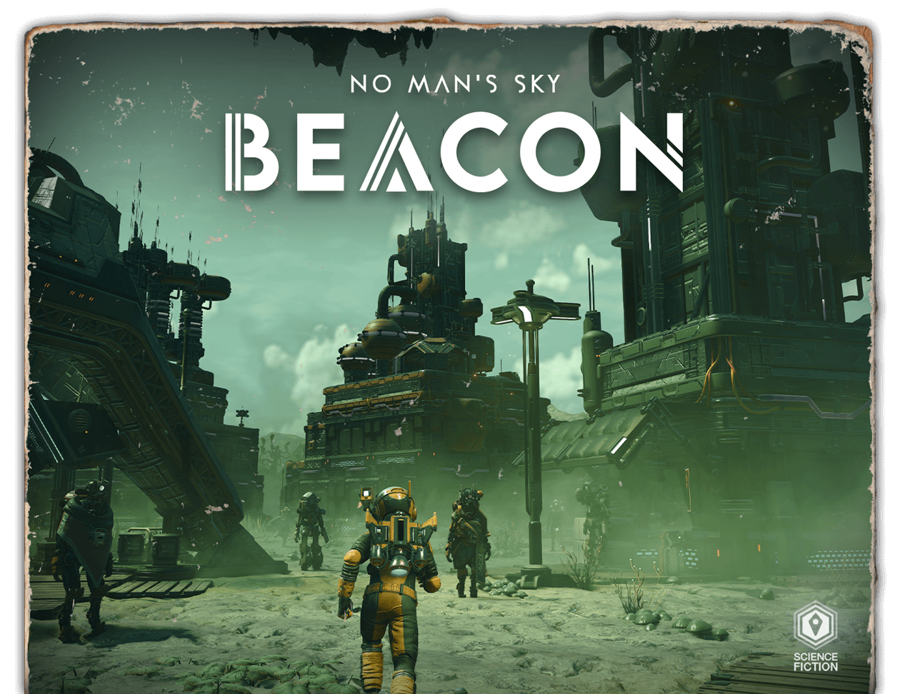 Book cover styled art showcasing No Man's Sky artwork