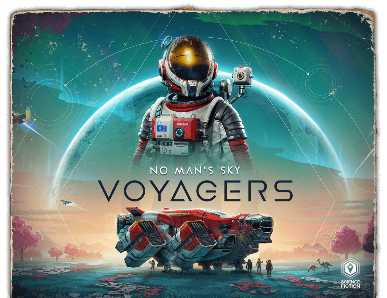 Book cover styled art showcasing No Man's Sky artwork